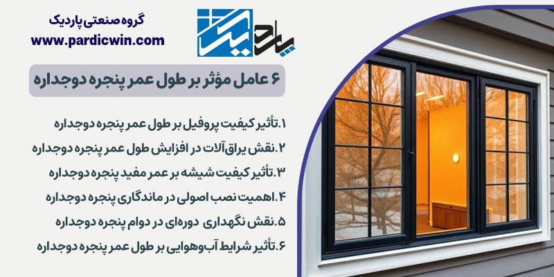 ۶ عامل مؤثر بر طول عمر پنجره دوجداره | پاردیک وین
