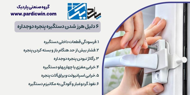 ۶ دلیل هرز شدن دستگیره پنجره دوجداره | پاردیک وین