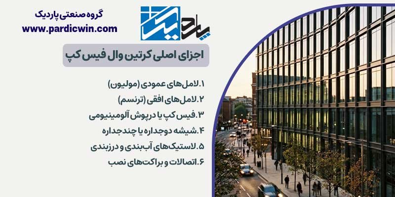 اجزای اصلی کرتین وال فیس کپ | پاردیک وین